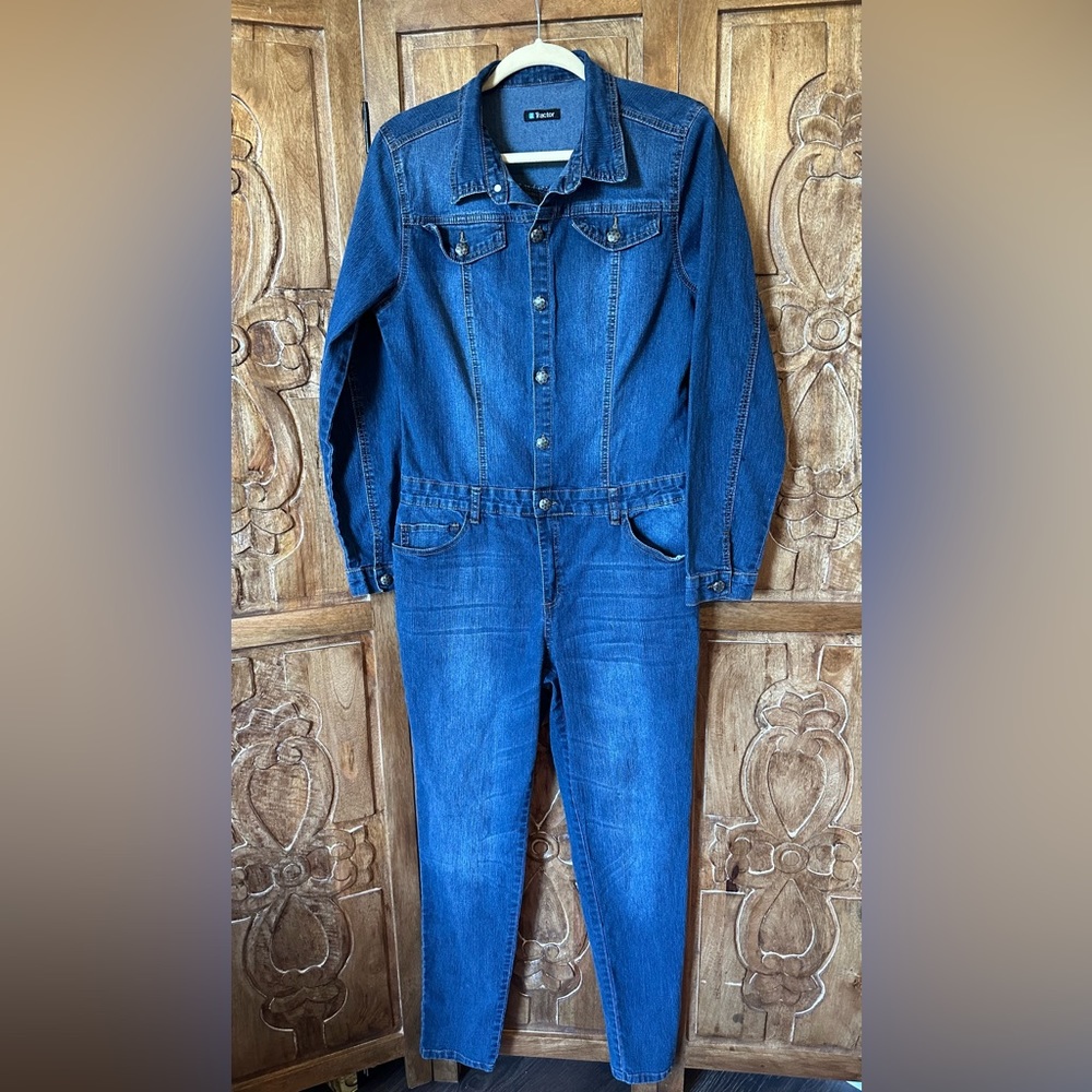 TRACTOR denim jumpsuit.